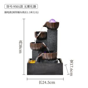 Water Fountain Indoor Feng Shui Home Decoration Items Water Fountain Wealth Comes from Every Direction Desktop Water Fountain Water Fountain Indoor Feng Shui Decorative Items Display Office Desk Decor