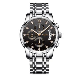【1-3Days Delivery】Men Waterproof Quartz Wrist Watch Fashion Casual Sports Luminous Stainless Steel Mens Watch