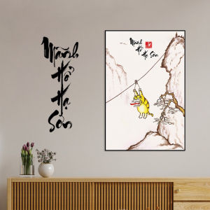 Tranh Laminate Tráng Gương Treo Tường Chế Hài Hước - Mãnh Hổ Hạ Sơn