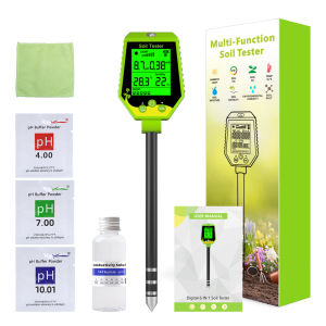 【Buy 1 Get 1 Gift】RCYAGO 6 in 1 Soil Detector PH/EC/Fertility/Soil Moisture/Temperature/Light Intensity Nutrient Moisture PH Meter(With Calibration Fluid)