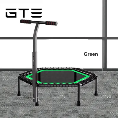 GTE Trampoline Fitness Jumping Cardio Trainer Home Max Capacity Up to 300KG Exercise Gym Fitness Trampoline Kid And Adult With Armrest Exercise