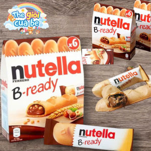 [Date:3/2026]Hộp 6 bánh nhân kem socola Nougat hạt phỉ Nutella B-Ready 132g