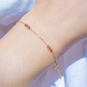 Gelang merica emas asli kadar 700 70 16k biji lada mix korea 3 warna kombinasi boba ukir rantai rosegold whitegold panjang 15 16 17 18 19 cm