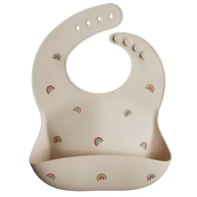 Mushie Silicone Baby Bibs (20 Designs) for Baby Feeding Weaning Bib Toddler Mealtime