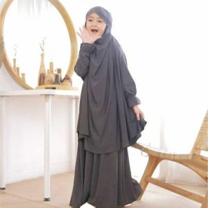 Qatimah kid’s Gamis Anak Muslimah French Khimar Usia 3-12 Tahun Matt. Jersey Premium