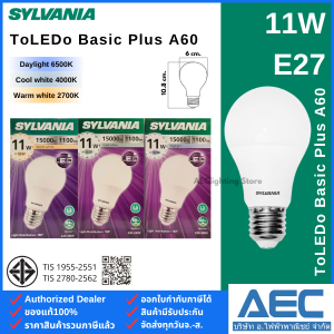 SYLVANIA หลอดไฟLED BULB รุ่นToLEDo Basic Plus 11W A60 E27