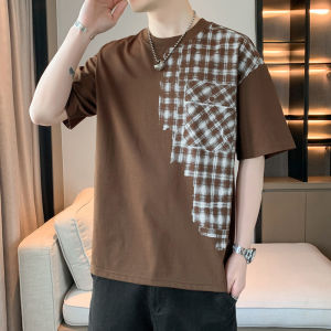 男士冰丝短袖T恤夏季薄款潮牌青年印花男装时尚个性帅气百搭衣服