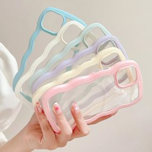 Fashion Cute Clear Curly Wave Cases for IPhone 14 13 Pro Max 12 11 Pro Max 13 12 Pro X XS Max 7 8 Plus Se 2020 Case Hybrid Shockproof Transparent Phone Cover
