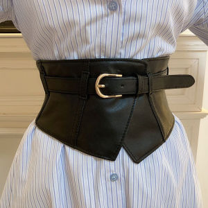 Belt Wanita Corset Wide Belt Fashion Ikat Pinggang Wanita Black Waist Sabuk Lebar