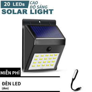 (Miễn phí Đèn led USB mini) Đèn năng lượng mặt trời Solar 20 LED siêu sáng