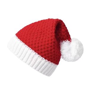 YOUSHI TOP Ấm áp Mũ len Giáng sinh Màu trơn Đậm đặc Mũ ông già Noel Đơn giản Len Phụ nữ