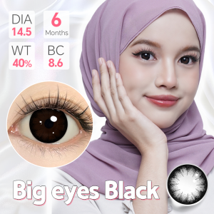 【COD&Free Lenscase】BIG EYES SERIES SOFLENS Korea Mata Yang Besar Warna Lensa Kontak Softlens Mata Diameter 14.5MM Normal 0-6.00 minus Misterius Black/Coffee
