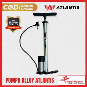 Pompa Angin Tabung Meter Ban Sepeda Motor Mobil Alloy Alumunium Atlantis Support High Pressure Tekanan Tinggi