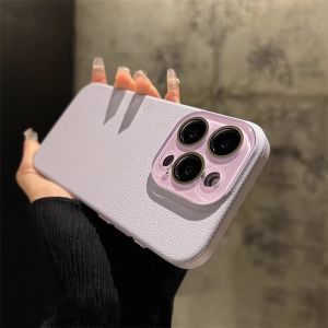 Business PU Leather Glass Camera Protection Case for iPhone 17 Pro Max Air Shockproof Cover for iPhone 13 12 11 14 15 16 Pro Max