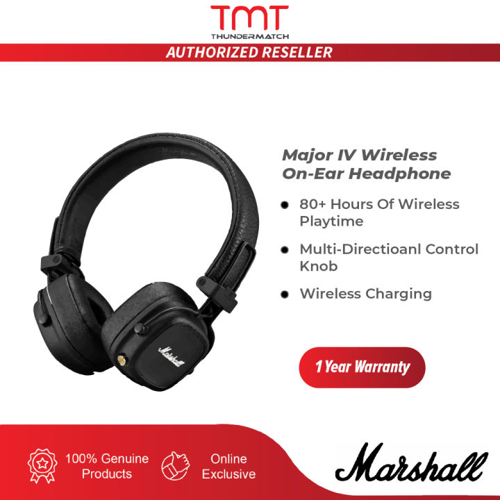 Marshall Major IV Bluetooth On Ear Headphone | Wireless Charging | Lazada