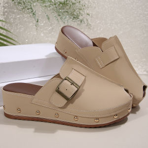 [Free Shipping] WomenS 2025 New Summer Thick-Soled Fish-Mouth Sandals With Rivet Embellishments And Buckle Details Available In Stock