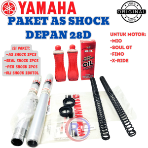 PAKET AS SHOCK DEPAN KODE 28D YAMAHA ORIGINAL 100% GARANSI UNTUK MOTOR MIO SOUL GT FINO X-RIDE DLL..