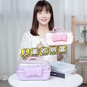 Hộp Bảo Quản Kẹp Tóc HOBBYIN Hộp Trang Sức Chống Thấm Nước Nhiều Lớp Hộp Bảo Quản Thẻ Nơ pp Dễ Thương Trẻ Em