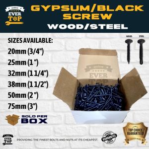ISANG BOX Gypsum/Black Screw Wood Steel 1BOX Wood Metal Wholesale Itim Turnilyo Kahoy Bakal