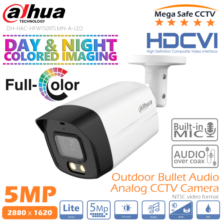 Dahua Dh Hac Hfw Tlmn A Led Mp Full Color Audio Outdoor Bullet Cctv