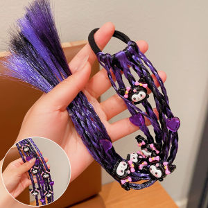 Cute Kuromi Hair Ties Hair Rope Hair Ring Ornaments Cartoon Wig Braids Accessories Girl Gift