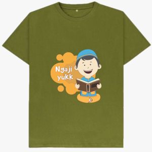 PVJ - Baju Kaos Ngaji yuk Anak Laki Laki Mengaji Islami Lengan Pendek