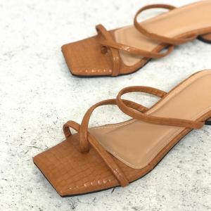 CORA CROCO SANDAL - sendal teplek slop slip jepit kulit heels tali hak santai wanita nyaman