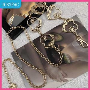 JCSYFAC  Harajuku Punk Mặt Trăng Kim Loại Thắt Lưng Phụ Nữ Cổ Điển Punk Gothic Mặt Trăng Mặt Trời Cao Eo Chuỗi Thắt Lưng Mặt Dây Chuyền Thắt Lưng Nữ