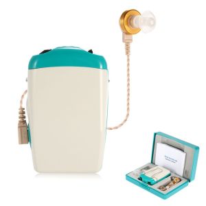 เครื่องช่วยฟังชนิดกล่องแบบปรับได้แบบพกพา รุ่น AXON F-18 ชิ้นสําหรับผู้สูงอายุที่มีฟังก์ชันปรับลดเสียงรบกวน