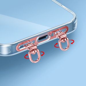 PLNBFG Can Rotate 360 ° Phone Lanyard Tab Stainless Steel Double Buckle Gasket Mobile Phone Lanyard Patch Universal Anti-fall Strap Fixed Gasket for Mobile Phone