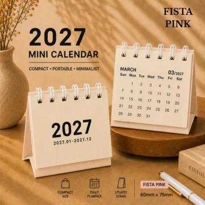 2027 Mini Calendar Table Planner Desktop Calendar Portable Small Cute Desk Calendar Office Home School Planner Schedule