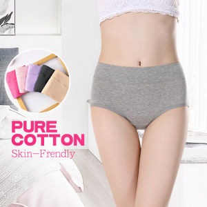 3 PCS/PACK High Quality Middle Waist Stretchable 100% Comfortable Cotton Panty for Women