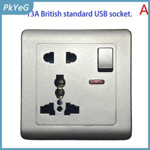 PkYeG Ổ cắm USB tiêu chuẩn EU màu xám gắn âm tường