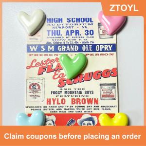 【ZTOYL】 10 Nam châm tủ lạnh hình trái tim nam châm tủ lạnh từ tính cho bảng tin trang trí máy ảnh Polaroid trang trí nhà