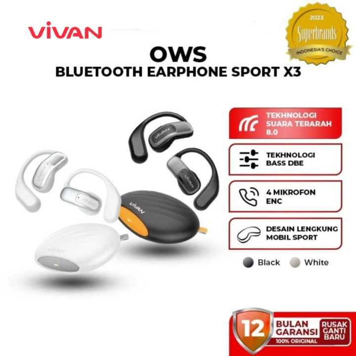 VIVAN SPORT X2 Open Ear True Wireless Earbuds Dual ENC Audio