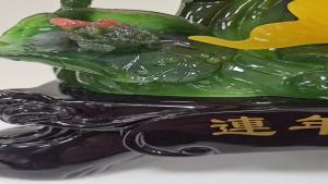 Tượng Song Ngư Liên Hoa Giả Ngọc Cao 35cm - Cá Chép Hoa Sen Phong Thủy Chiêu Tài Lộc May Mắn Quà Tặng Tân Gia Cao Cấp