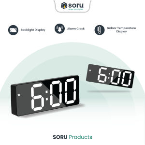 SORU - Jam Meja Digital Smart LED Alarm Kalender Pengukur Suhu - Digital Clock Backlight Display