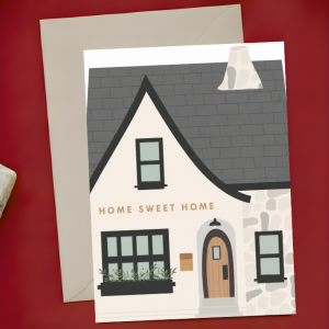 New Home Card - Home Sweet Home | Modern House Aesthetic| A6 Greeting Card | Free Envelope