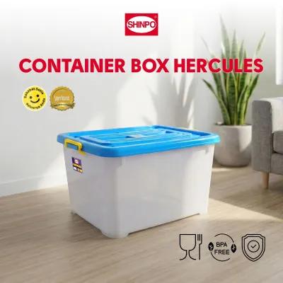 SHINPO Kontainer Plastik Dengan Roda Hercules Container Box Kotak Penyimpanan SPO-SIP-119-CB-150