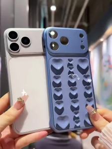 Ốp điện thoại hình trái tim 3D dễ thương mỏng không viền kiểu kẹo dành cho iPhone 17 16 15 14 13 Pro Max có khả năng hút mạnh chống sốc.