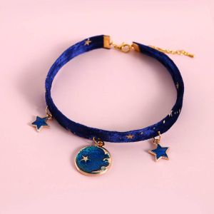 Pet cat and dog Velvet Collar Adjustable Starry Sky Christmas Snowflake Flower Fish Pendant Accessory Necklace