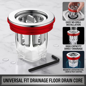 Magnetic Floor Drain Core Premium ABS Anti Odor Hair Catcher Fast Drainage Plug & Play Bathroom