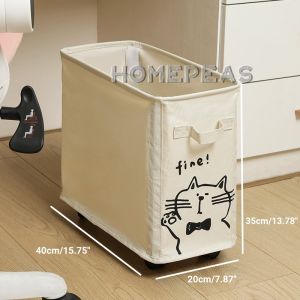 Homepeas® Foldable Oxford Cloth Storage Basket with Universal Wheels for Household Sorting - 360° Free Movement.
