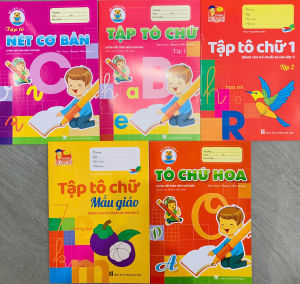 Sách - Tô nét cơ bản tập tô chữ tô chữ hoa tô chữ mẫu giáo (5 quyển)