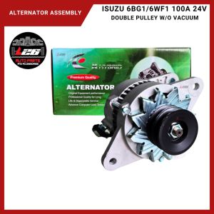 Isuzu 6BG1 6WF1 Alternator Assembly 100AMP 24v Double Pulley without Vacuum KHYBRID