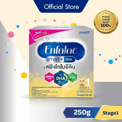 นมผง เอนฟาแล็ค สมาร์ทพลัส ดีเอชเอ สูตร1 (250 กรัม) Enfalac Smart+ DHA Stage1 (250 g) *แพ็คเกจอยู่ระหว่างการเปลี่ยนแปลง