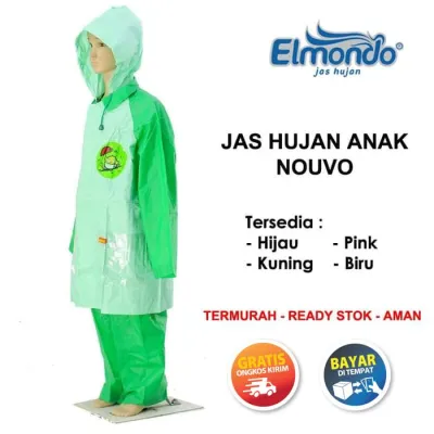 Elmondo Jas Hujan Pria Wanita Anak Jaket Celana Nouvo 302 303 Not Gajah Axio Eiger Plevia Raincoat Mantel Hujan Murah