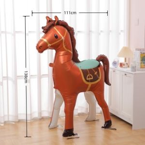 JESJELIU Large Horse Aluminum Film Ballons Standing Horse 3D Horse Balloon Decor Supplies Party Decorations Horse Shaped Foil Balloo Party