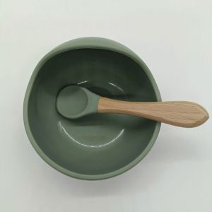 Treehub Mangkok set sendok anak bayi silikon suction / Mangkok makan bayi silikon anti tumpah /baby silicone suction bowl BPA FREE