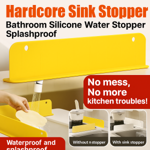 Silicone Sink Splash Guard Reusable Water Barrier Dishwashing Splash Terminator硅胶水槽边缘挡水板